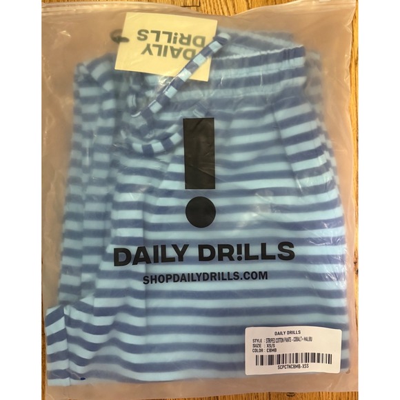 Daily Drills Pants - Daily Drills Striped Cotton Pants Cobalt & Malibu Size XS/S NIB
